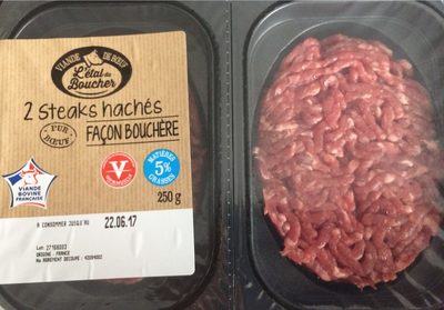 2 Steaks Hachés Façon Bouchère 5% M.G.