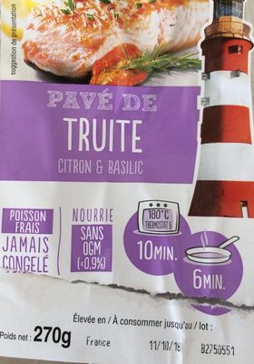 Pavé de truite citron et basilic