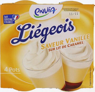 Liégeois saveur vanille sur lit de caramel