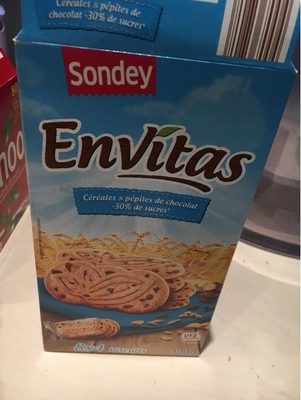 Envitas biscuit céréales et pépites de chocolat front packaging
