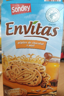 Envitas miel & pépites de chocolat front packaging