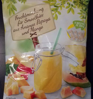 Fruchtmischung für Smoothies aus Ananas, Papaya und Mango