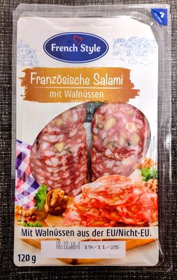 Air-dried salami with walnuts