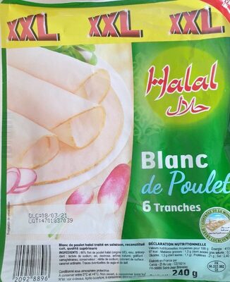 Blanc de poulet halal front packaging
