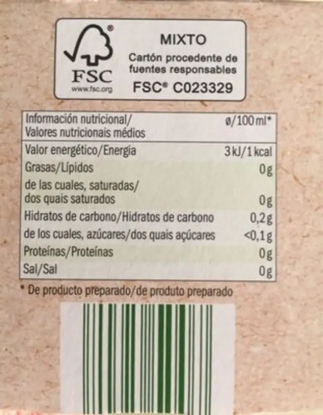 Bio organic 9 herbes nutrition facts table