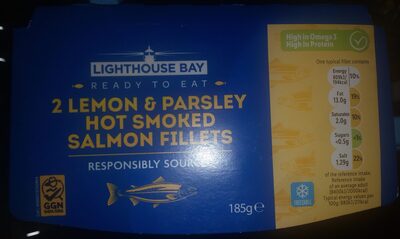 2 Lemon & parsley hot smoked salmon fillets