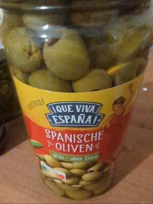 grüne spanische Oliven front packaging