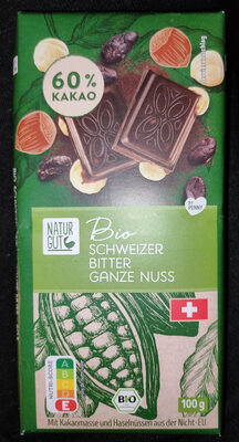 Schweizer Bio-Bitterschokolade - Ganze Nuss