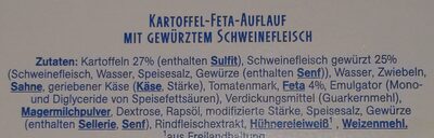 Kartoffel-Feta-Auflauf ingredients label