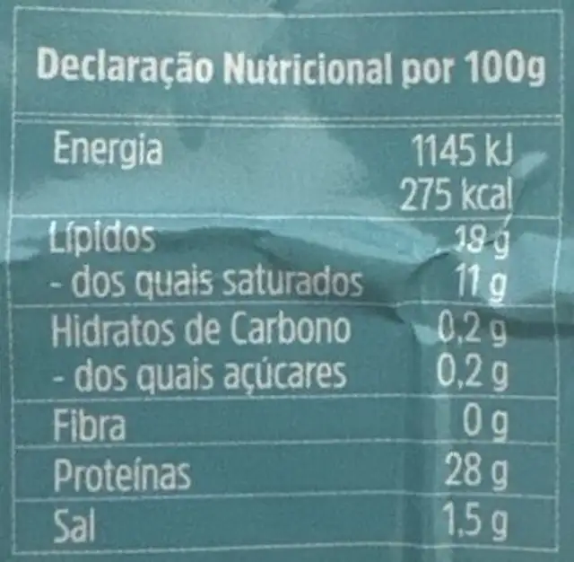 Queijo Flamengo Light* Fatias nutrition facts table