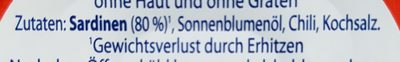 Armada Sardinen in Sonnenblumenöl mit Chili ingredients label