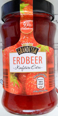 Konfitüre Extra 50% Frucht, Erdbeere front packaging