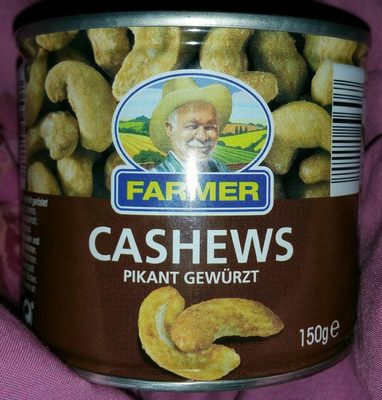 Farmer Cashews, Pikant Gewürzt front packaging