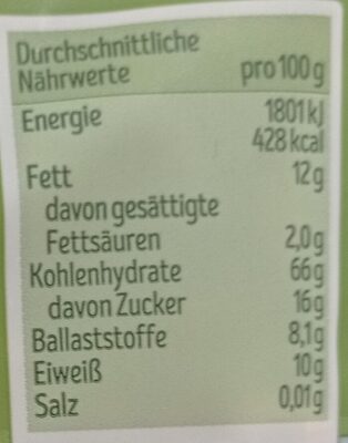 Hafer-Knusper-Müsli nutrition facts table