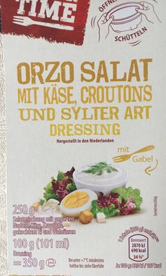 ORZO SALAT MIT KÄSE, CROUTONS UND STYLER ART DRESSING