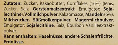 Knusper-Schoklis ingredients label