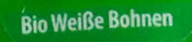 Weiße Bohnen ingredients label