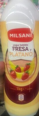 Yogur liquido fresa-plátano