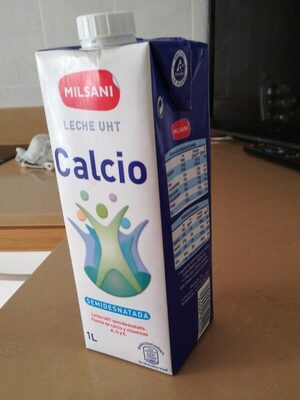 Leche UHT calcio front packaging