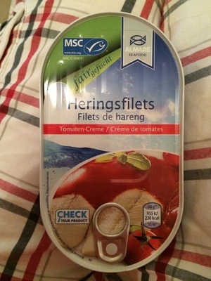 Filet de hareng, crème de tomates