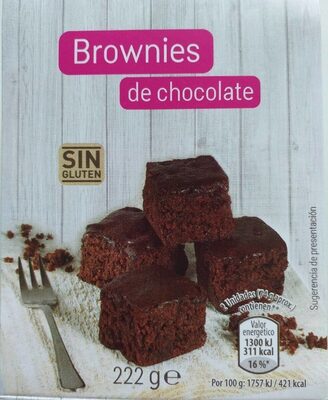 Brownies de chocolate sin gluten front packaging