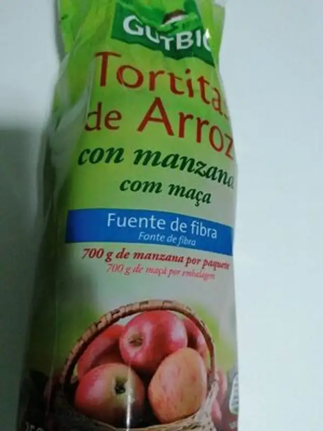 Tortitas de arroz con manzana front packaging
