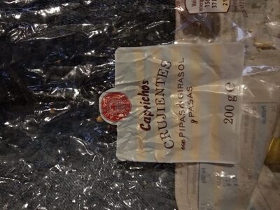 Caprichos crujientes con pipas de girasol y pasas