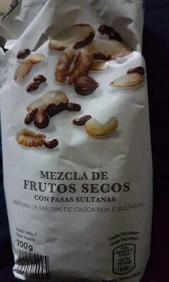 Mezcla de frutos secos con pasas sultanas