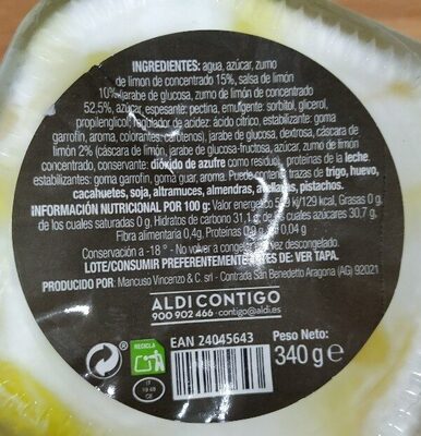 Helado de chiocolate ingredients label