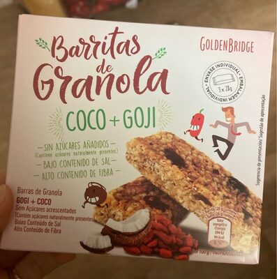 Barritas de granola COCO+GOJI front packaging