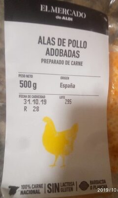 Alas de pollo adobadas