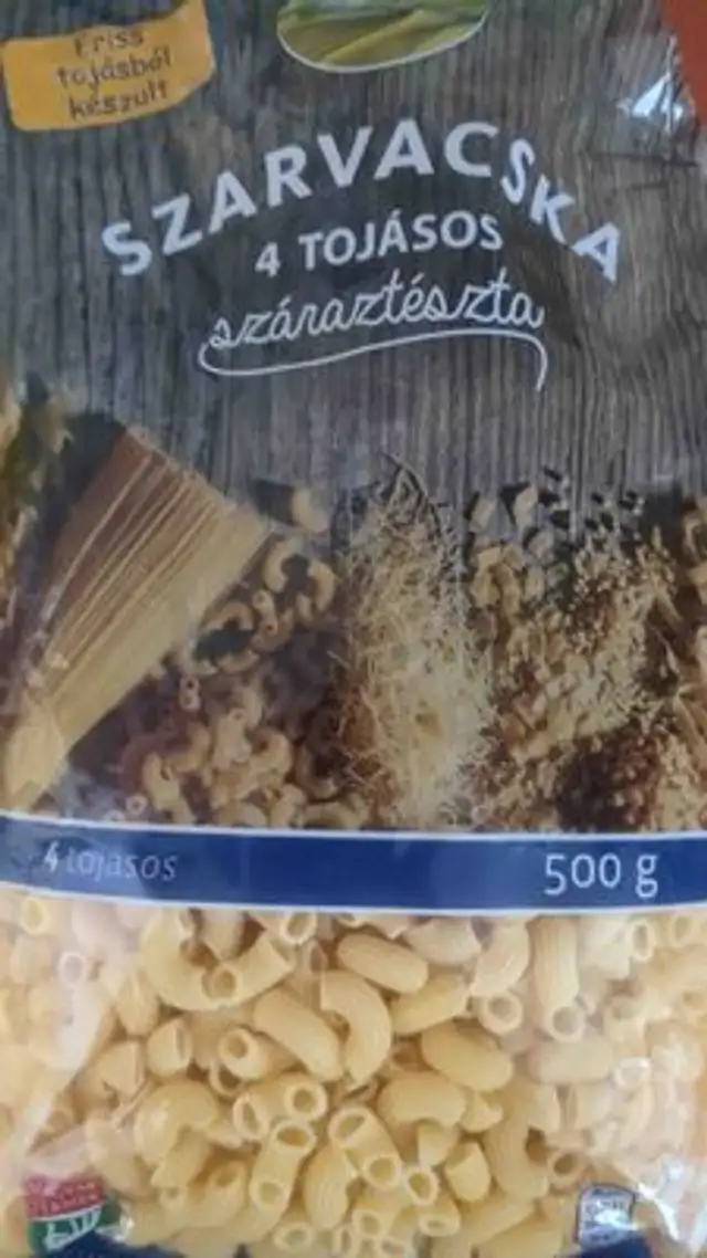 Szarvacska száraztészta front packaging