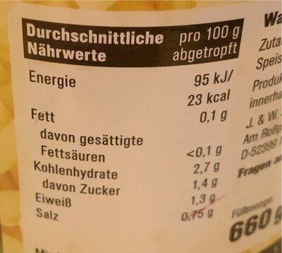 wachsbrechbohnen nutrition facts table