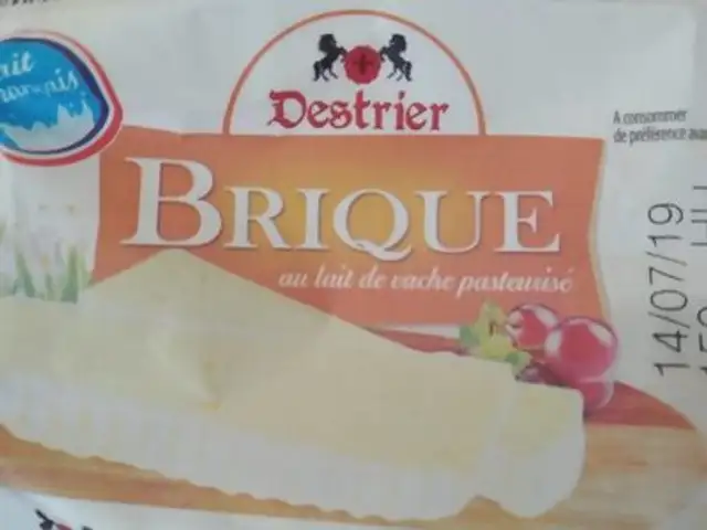 Brique au lait de vache pasteurisé
