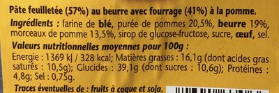 Chaussons aux Pommes ingredients label