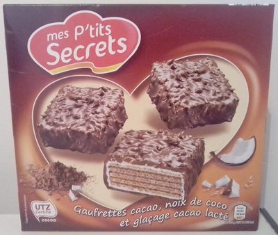 Gaufrettes cacao,noix de coco et glaçage cacao lacté