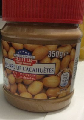 Beurre de cacahuètes avec morceaux de cacahuètes