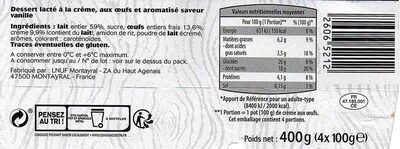 Petit pot de crème saveur vanille