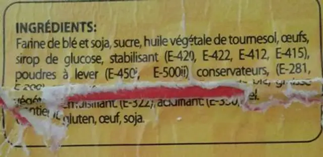 Terrine de Campagne aux Cèpes ingredients label