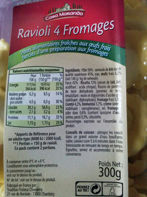 ravioli 4 fromages casa morando front packaging