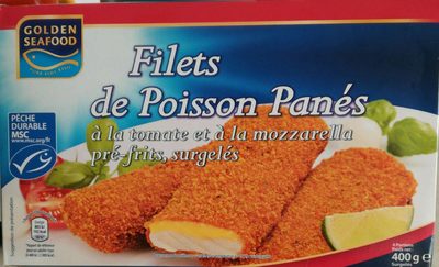 Filet de poisson panés tomates et mozzarella