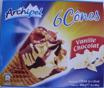 6 Cônes Vanille Chocolat