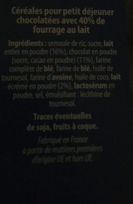 8minis packs de céréales ingredients label