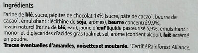 Panettone aux pépites de chocolat ingredients label