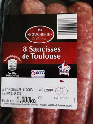 Saucisses de Toulouse front packaging