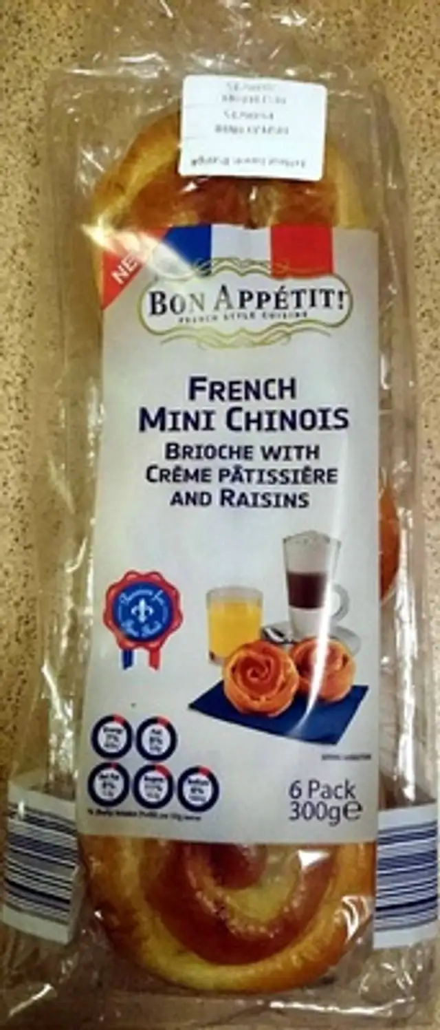 French Mini Chinos - Brioche With Creme Patisserie and Raisins front packaging