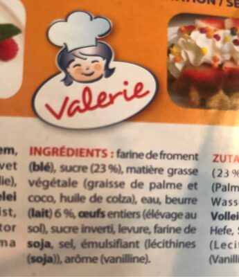 Gaufre de Liège ingredients label