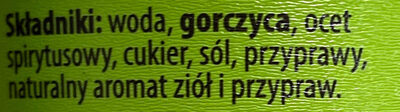 Musztarda stołowa ingredients label