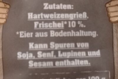 Gabelspaghetti ingredients label