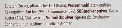 Oma‘s kalter Hund ingredients label